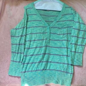 Long sleeve striped shirt plus size medium.